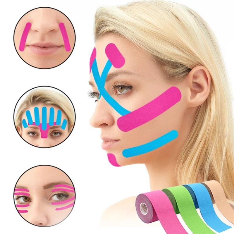 2.5CM*5M Kinesiology Tape for Face V Line Neck Eyes Lifting Wrinkle Remover Sticker Tape Facial Skin Care Tool Bandagem Elastica