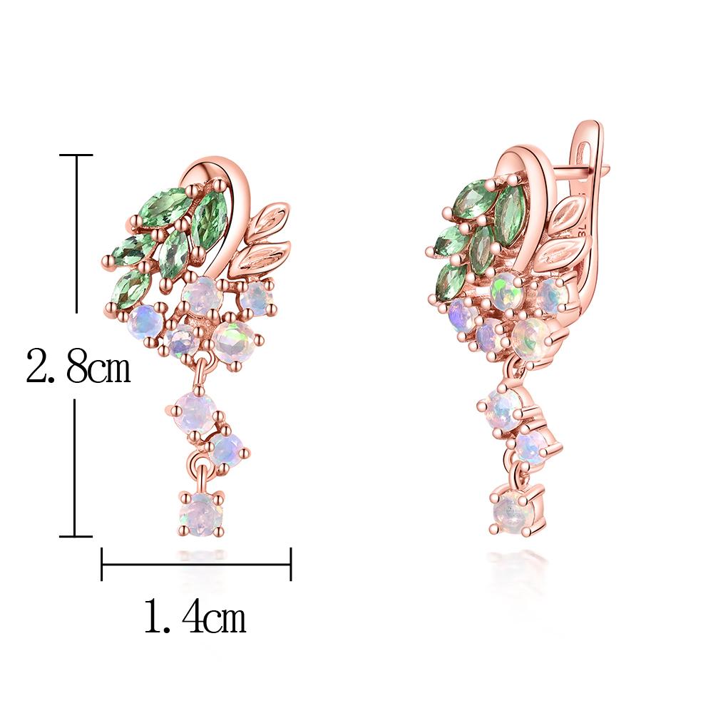 Серьги из стерлингового серебра 925 пробы с натуральным гранатом-цаворитом, красочными драгоценными камнями опала, изысканные украшения для женщин, хороший подарок