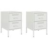VidaXL Tables de chevet 2 pcs blanc 36x39x50,5 cm acier 842933