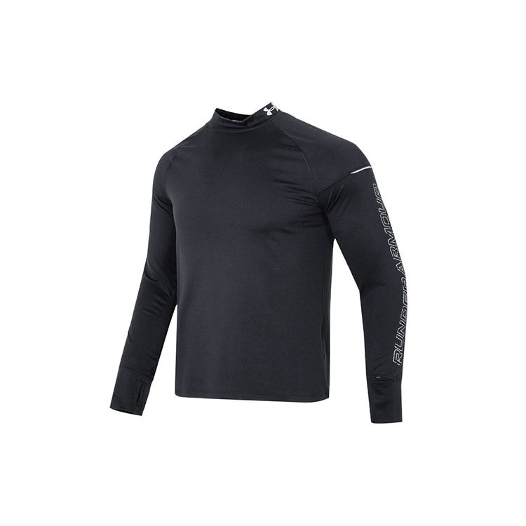 Under Armour High Collar Training Fitness Quick-Dry Running T-Shirt Men Tops Black 1373214-001