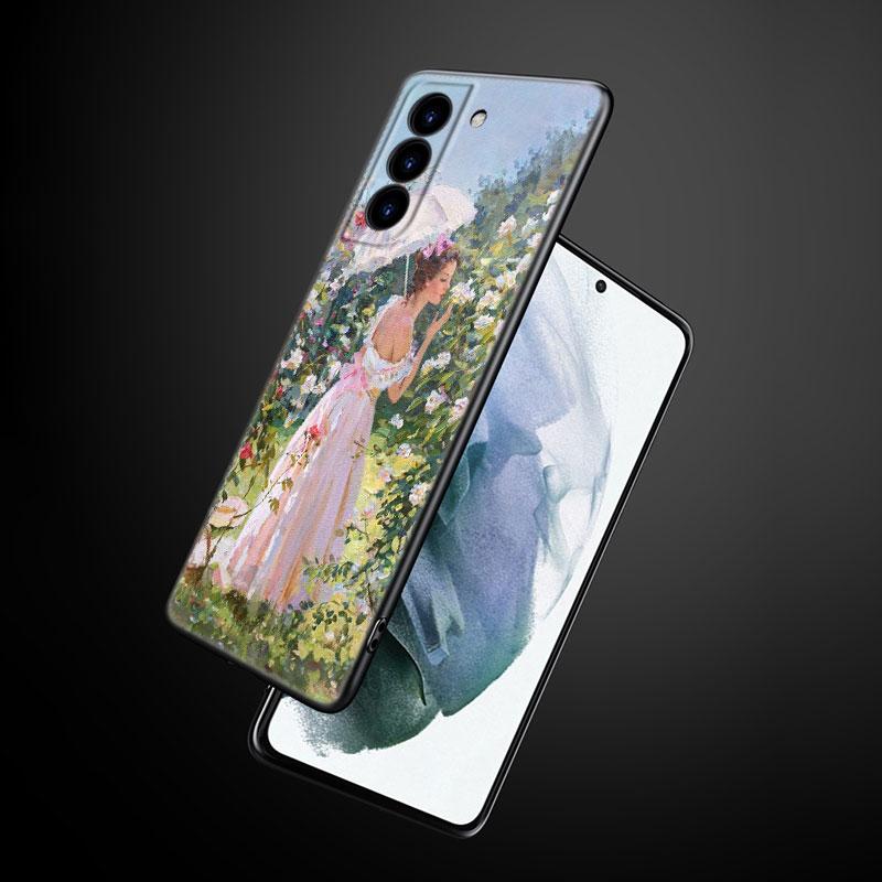Чехол для телефона с художественной росписью в стиле Ренессанс для Samsung Galaxy S22 Pro S21 S20 Ultra FE S10 Lite 5G S10E S9 S8 Plus, мягкий черный чехол из ТПУ