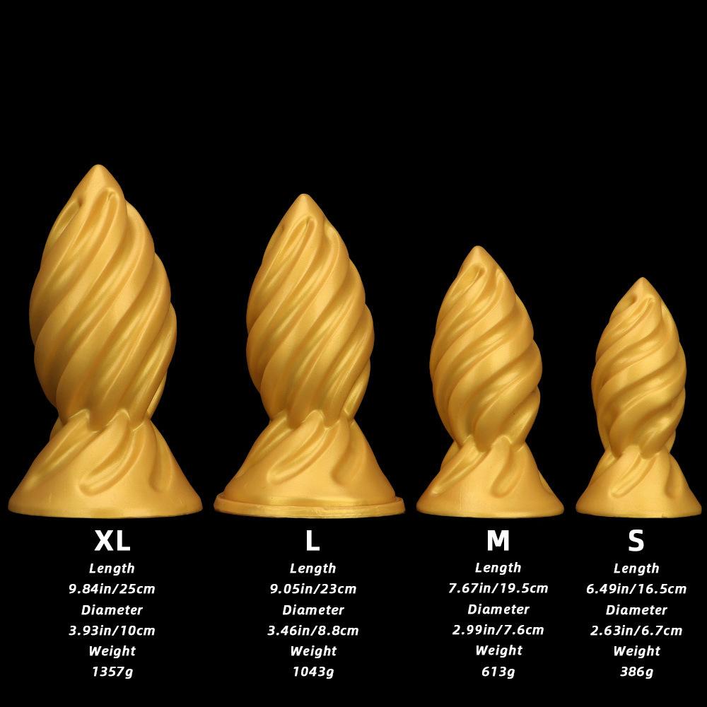 Гигантский Золотой Мягкий Силиконовый Реалистичный Дилдо Анальная Пробка Игрушка для Взрослых Анальный Фистинг Большой Член Пенис