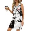 Женский летний повседневный сарафан без рукавов с V-образным вырезом и цветочным принтом для пляжного отдыха