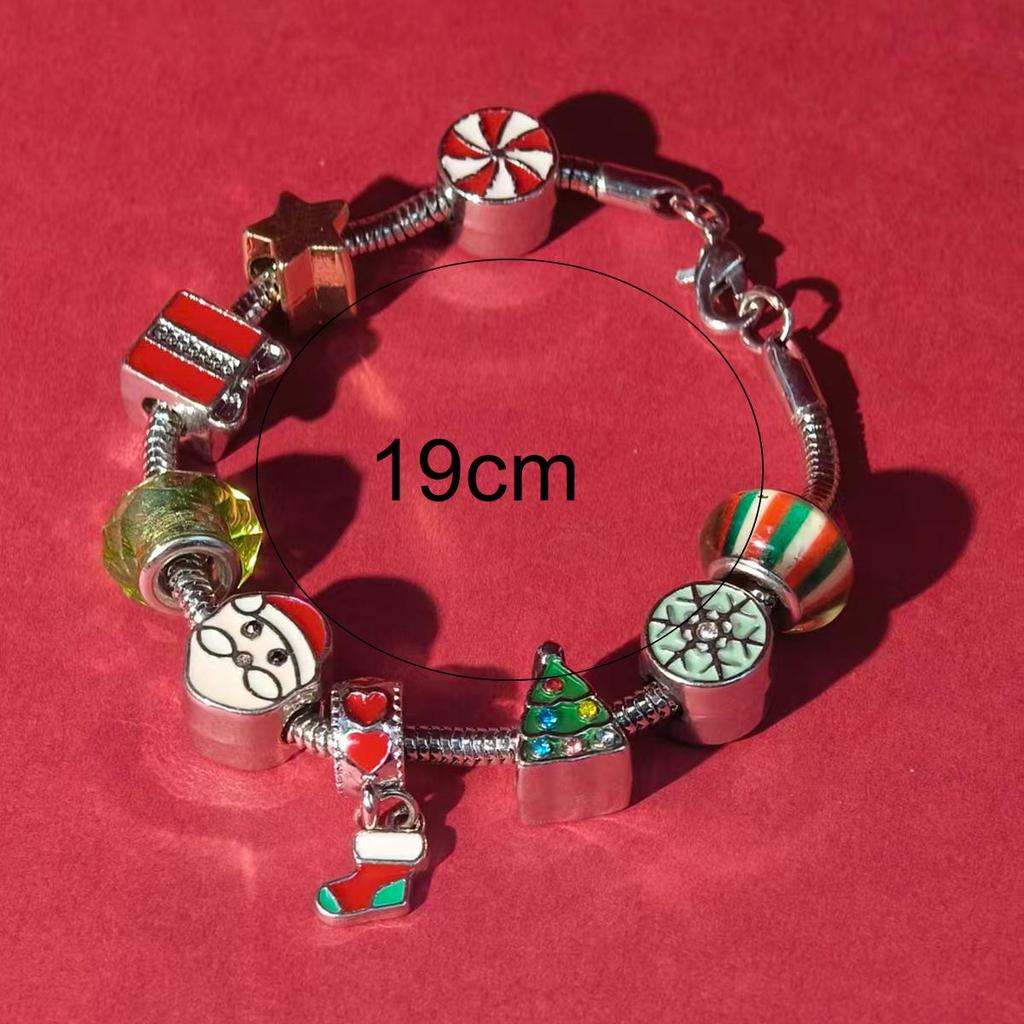 Мультяшный браслет из бусин Санта - Европейские и американские праздничные украшения для женщин