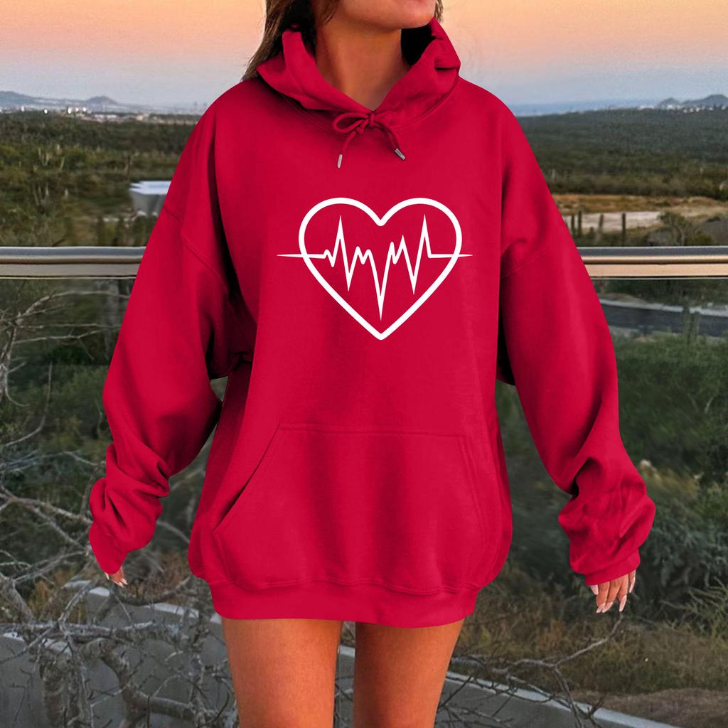 Женский свободный удобный повседневный модный свитшот с капюшоном и длинными рукавами с принтом персонажа