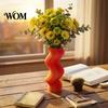 Delicate Touch Vase 3D Printed Vase, Minimalist Vertical Striped Flower Nordic Style Matte Finish for Living Room TV Cabinet Coffee Shop Decor And Art