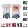 Women's Casual Printed T-shirt Round Neck Pullover Short Sleeve Top