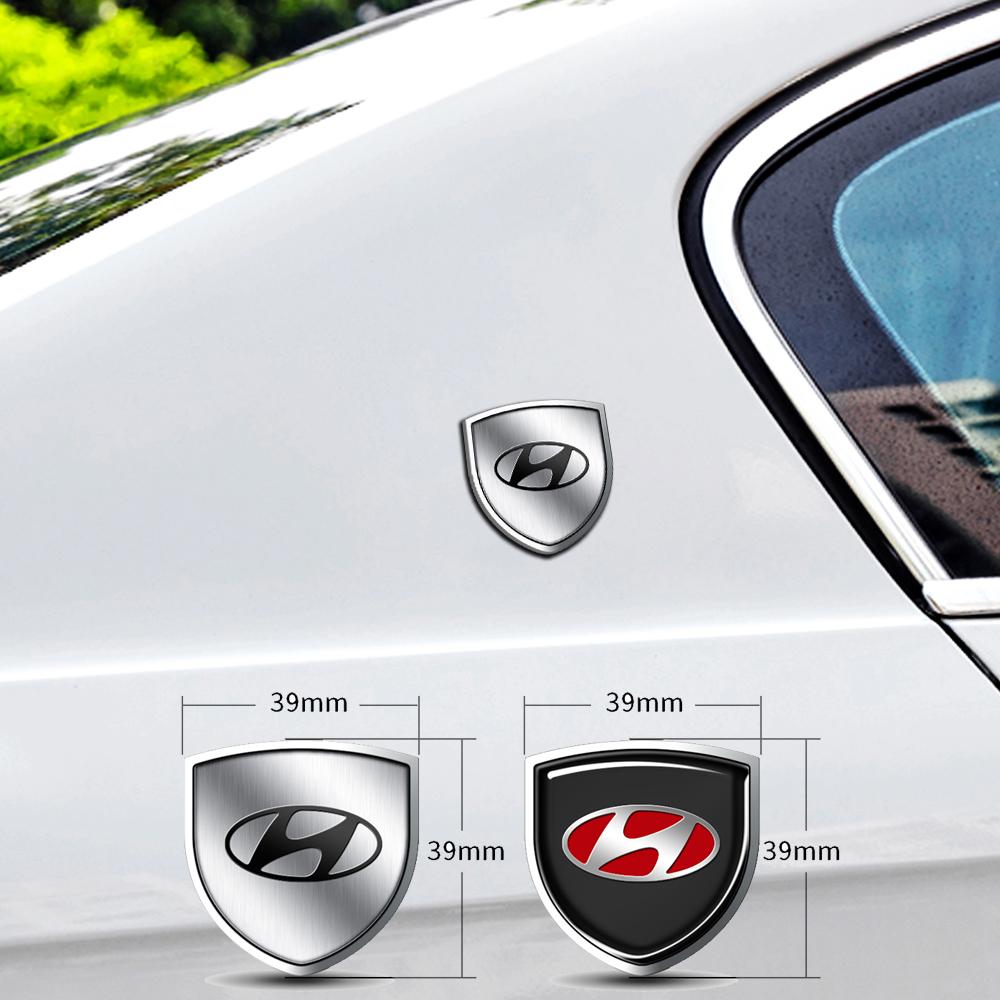 Car metal Side Emblem Accessory For Hyundai Genesis N-LINE I10 I20 I30 I40 IX20 IX35 Kona Getz Veloster Tucson Elantra Azera R6