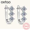 OXTAO Модные Классические U-образные серьги S925 Серебро 3 мм Муассанит Кольца Зажимные Серьги Изысканные Свадебные Украшения Подарок с Сертификатом