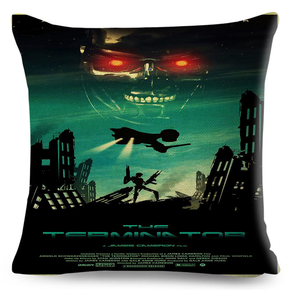 Терминатор T Cushion Чехол Декор Классический Фильм Робот Воин Наволочка Полиэстер Наволочка для Дивана Дома Автомобиля xсм