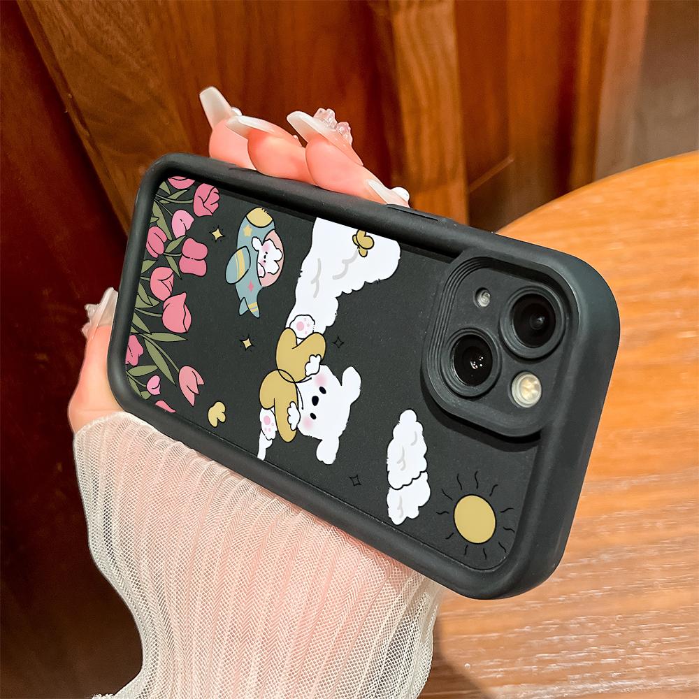 Cute Cartoon Soft Phone Casing for Realme OPPO Reno VIVO Infinix Tecno Oneplus Full Cover Camera Shockproof Protection Rubber Case Cover