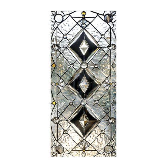 Geometric Window Film Rhombus Pattern Privacy Film Stained Glass Art Static Cling Sun Blocking Decal for Home Office Windows Glass Doors