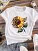 (Asian Size) Women Clothing Leopard Flower Cute Casual Tees Top Short Sleeve T Shirt Tee Fashion Print Ladies Female Graphic T-shirts