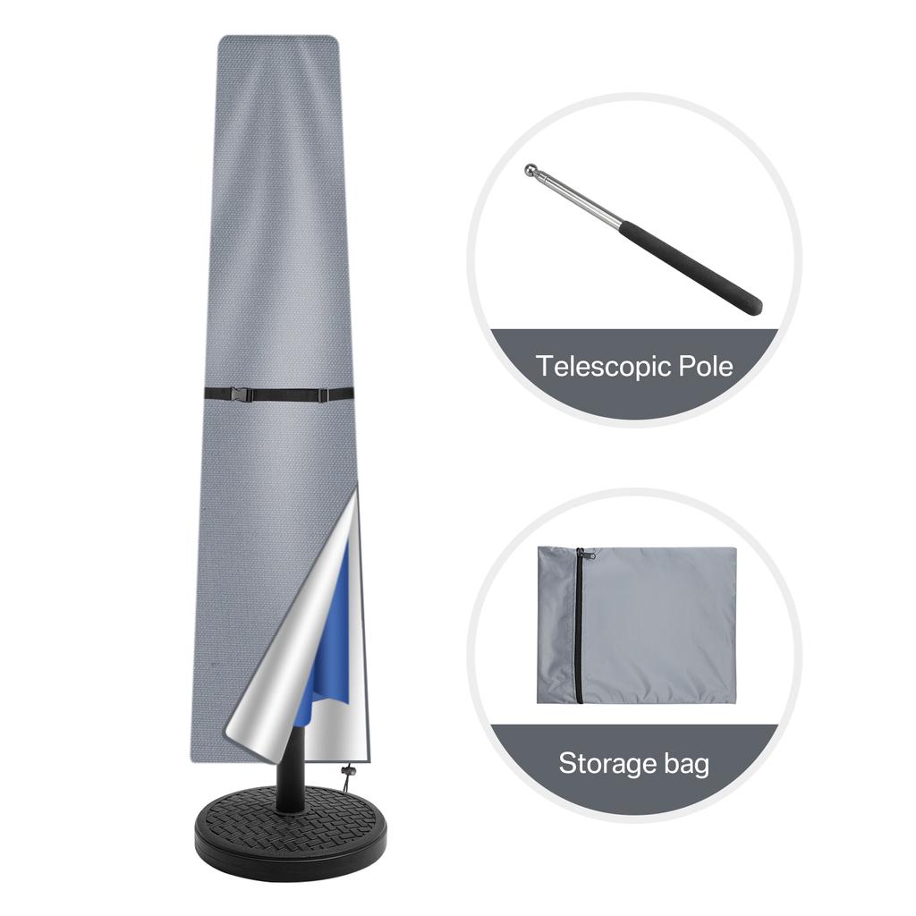 Водонепроницаемый чехол для зонта от солнца с телескопической ручкой, молнией, защитой от УФ-лучей и ветра