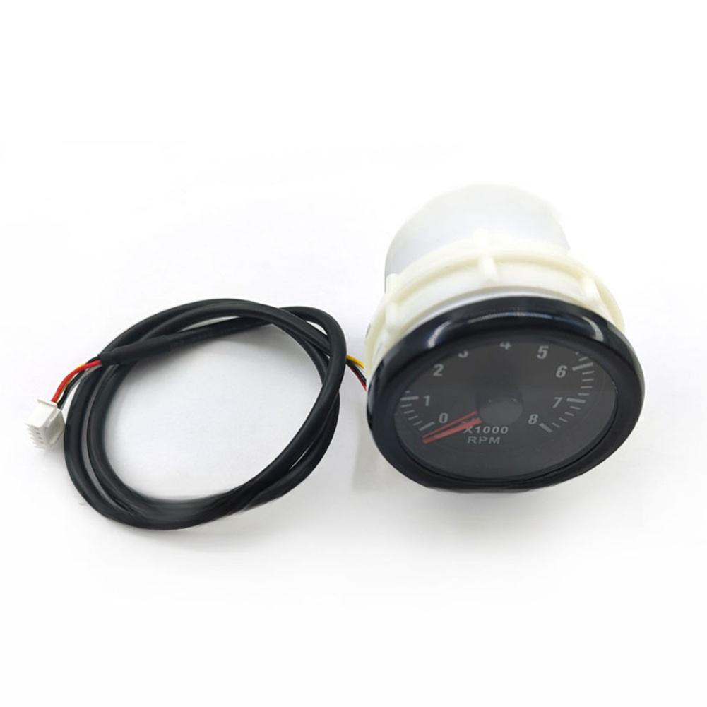 52MM Electric Tachometer 0-8000 RPM for Gas Engines with Compatibility for 2-8 Cylinder Vehicles including Boats and Yachts