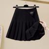 Autumn and Winter New High Waist Thin Pleated Skirt College Style a Word Half