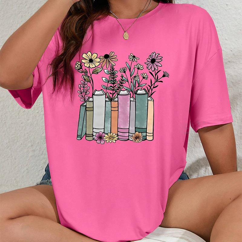 Модная женская креативная футболка с цветочным принтом, забавная повседневная футболка с круглым вырезом и короткими рукавами, летняя женская футболка