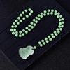 Ethnic Style Imitation Malachite Guanyin Buddha Sweater Chain Necklace for Men & Women