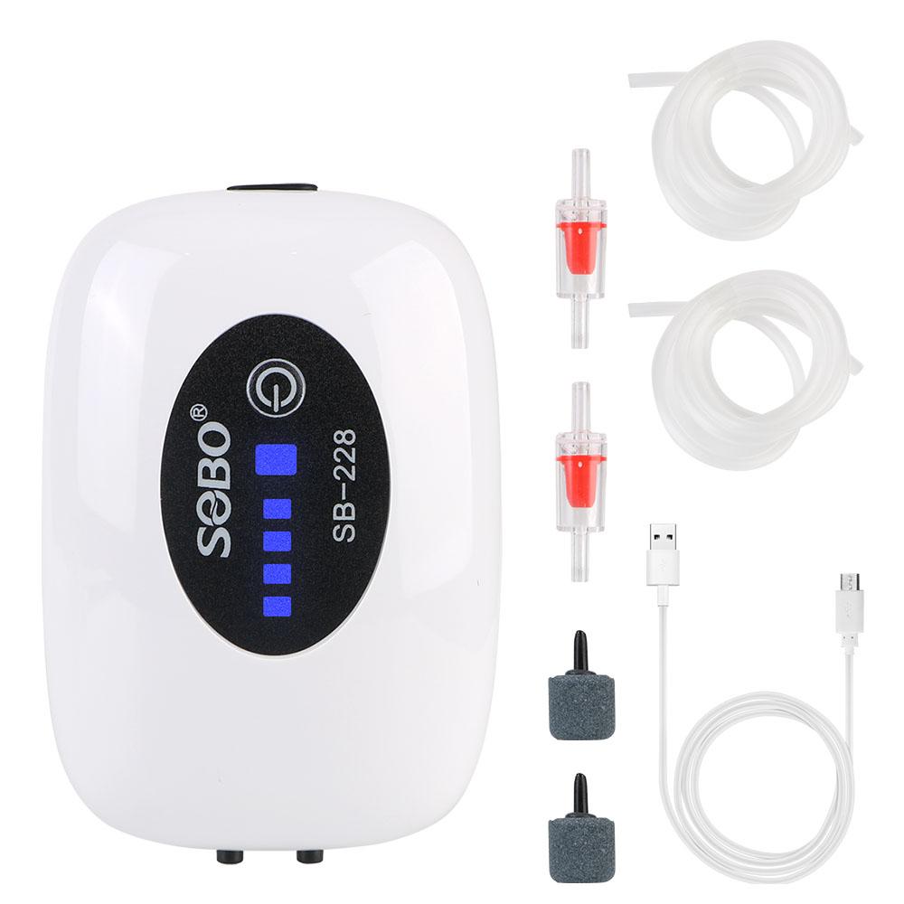 Аквариум USB зарядка небольшой портативный выхлопной клапан сверхтихий для внутреннего и наружного рыболовного аквариума кислородный воздушный насос компрессор 4800 мАч