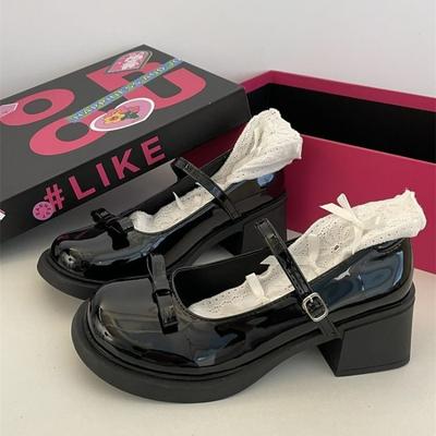 Женские туфли Мэри Джейн на толстом каблуке, босоножки в стиле Лолиты с бантом, женские модные туфли в стиле ретро для колледжа, милые туфли с круглым носком