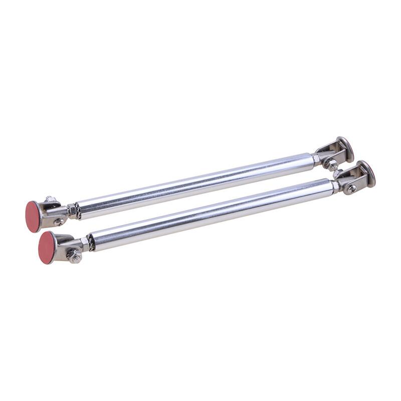 Adjustable Chrome Front Bumper Lip Splitter Strut Rod Tie Support Bars Spoiler