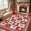 Christmas Poinsettia Red Green Carpet for Living Room Home Decor Sofa Table Large Area Rugs Hallway Balcony Mat Non-slip Doormat
