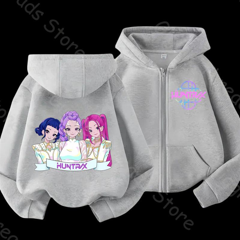 Awesome K-POP Demon Hunters Kids Zip-Up Hoodie 2025. Cozy Cartoon Jacket for All Children, Boys and Girls. Worldwide Favorite