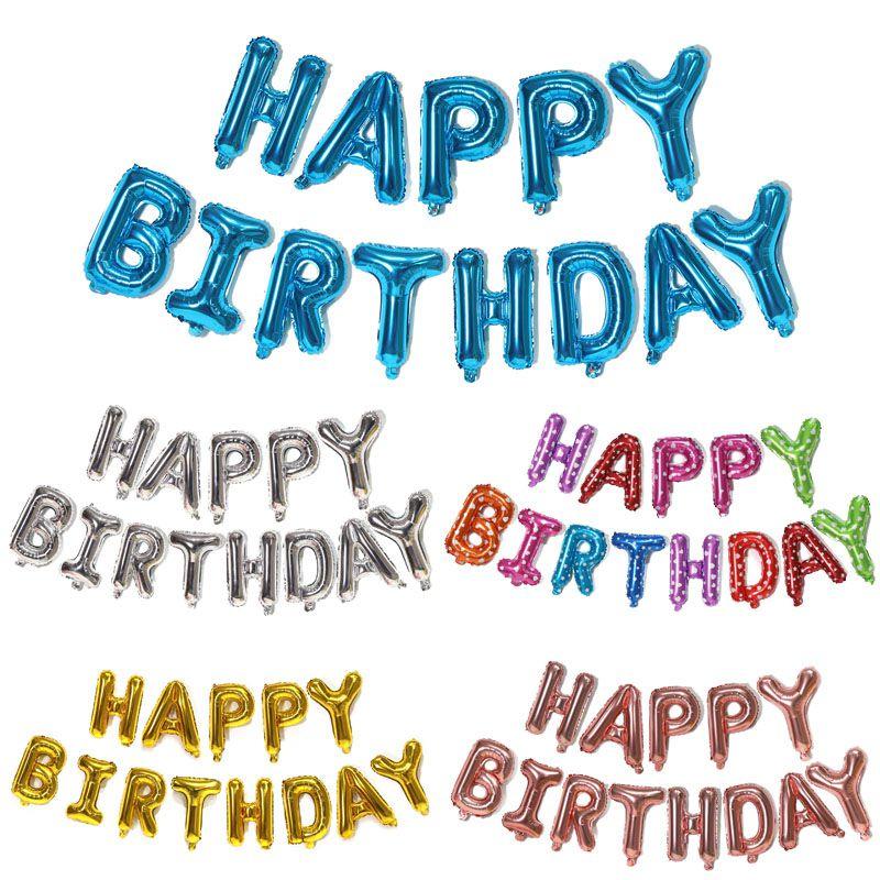 Потрясающие 16-дюймовые шары-буквы «С Днем рождения» для впечатляющего украшения вечеринки