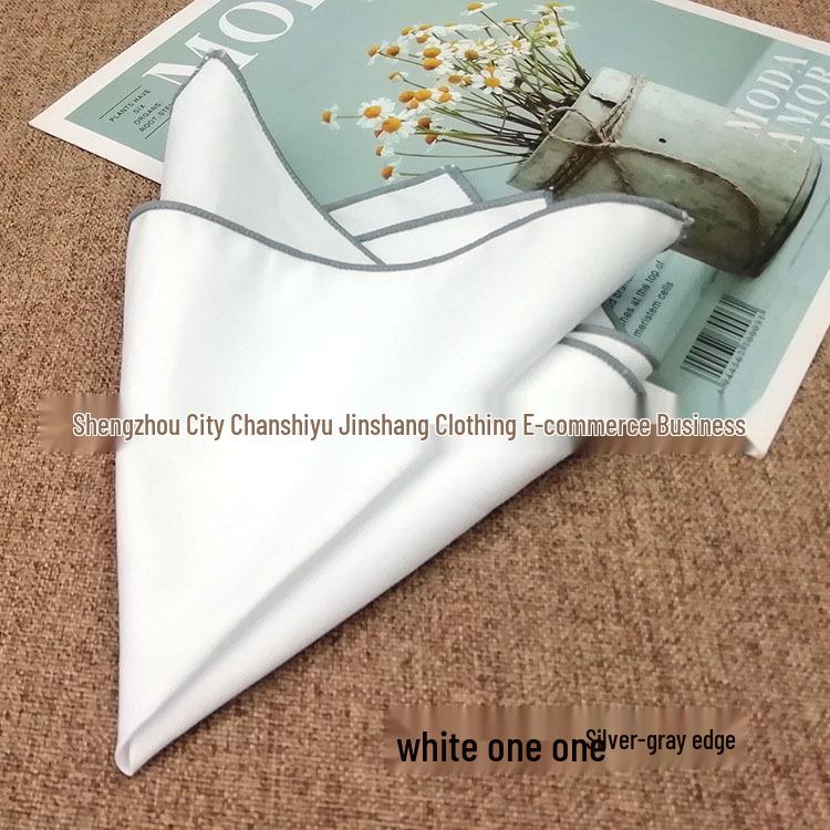 Элегантный чисто-белый хлопковый мужской нагрудный платок 23 см