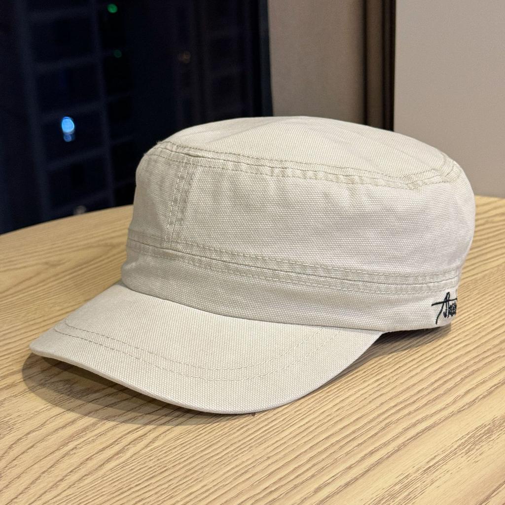 Retro Simple Printed Letters Old Washed Short Brim Peaked Cap for Men and Women New Pure Cotton Breathable Soft Top Baseball Cap