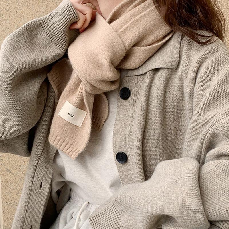 Cashmere Scarves Lady Winter Thicken Warm Soft Pashmina Shawls Wraps Female Pure Color Knitted Long Scarf for Women XWJ114