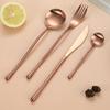 4 шт. золотой набор столовых приборов из нержавеющей стали 304, набор столовых приборов, матовая винтажная посуда для вечеринок, вилка, нож для стейка, кофейная ложка, столовое серебро