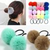 2 шт. Меховой шарик резинка для волос помпон для девочек кольцо для волос женская резинка аксессуары для волос мягкие пушистые резинки для волос головной убор 5 см