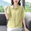 Летние легкие свободные рубашки из хлопка и льна 2025 года — большие размеры, короткие рукава, привлекательный и дышащий дизайн для мам