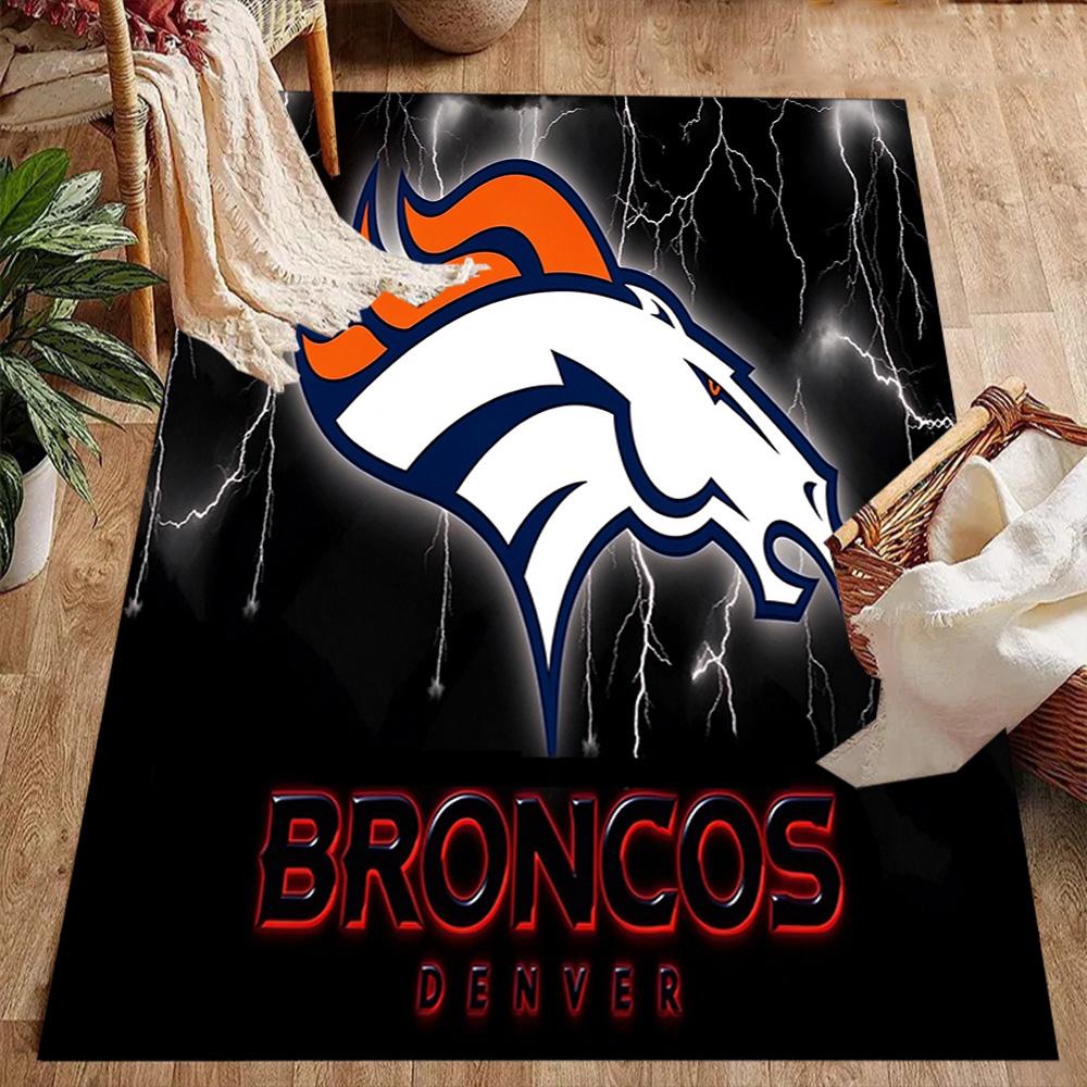 Denver Broncos Logo Area Rug Design For Outdoor Entryway Living Rooms Foyer Antislip Carpet Decorate Offices