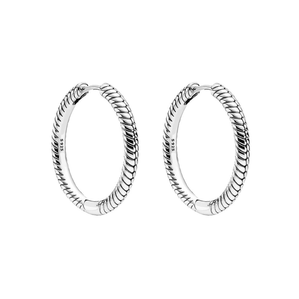 Сверкающие двойные серьги-кольца из стерлингового серебра S925 для женщин, модные ювелирные изделия, подарки на день рождения, день матери