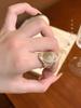 Элегантное французское открытое кольцо из серебристой сетки и смолы: Роскошный дизайн для указательного пальца женщины