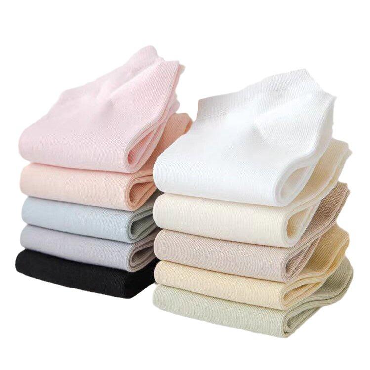 5 Pairs of Socks Women's Summer Thin Comfortable Short Socks Four Seasons Pure Cotton Short Shallow Socks Women's Cotton Socks Medium Short Socks