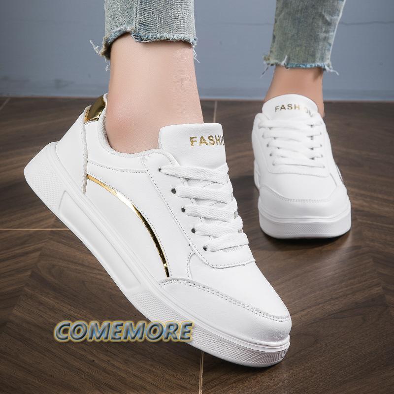 Fashion Spring Autumn Women's Shoes Leather PU Flat Fashion Luxury Designer Non Slip Lace Up Sneakers Casual Comfortable Vulcanized Shoe