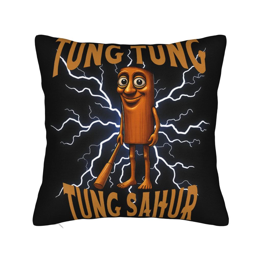Tung Tung Tung Sahur Funny Meme Pillow Case  Graphic Pillow Cover For Wedding Party Home Decor Cute Funny Pillowcases