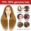 Mannequin Head with Real Hair Hairdresser Braiding Hair Styling Training Manikin Cosmetology Doll Head Brown Golden Long Hair Hairdressing Makeup