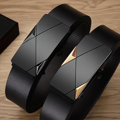 Ремень премиум-класса для мужчин - деловой, повседневный и официальный - классическая автоматическая пряжка