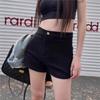 2025 Women's High Waist Black Skinny Jeans - Slimming Straight Leg Hot Summer Shorts