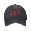 Винтажная Бейсболка с Логотипом Slayer для Мужчин Женщин Потертый Деним Стиранная Кепка Snapback Хэви-Металл Для Улицы Бега Гольфа Кепка