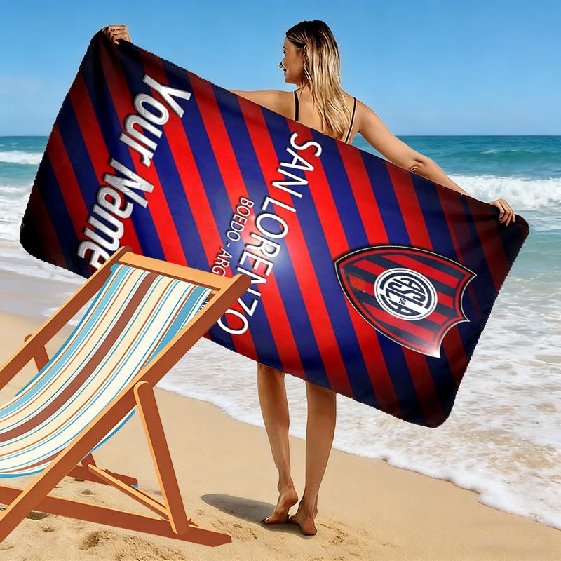 Name Custom San Lorenzo Logo Print Beach Towel, Large Soft Quick Dry Towel for Beach Camping Swimming