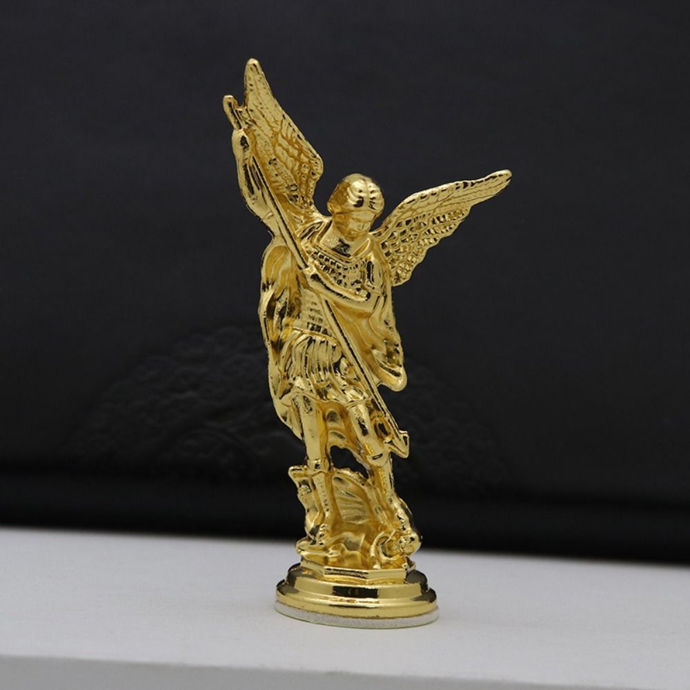 Zinc Zinc Alloy Ctafts Michael Figurine Handmade Christian Guardian Statues Michael Ornaments  Tabletop
