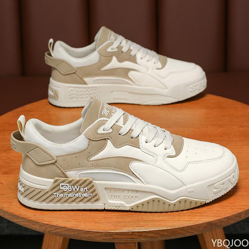 Fashion Spring Men's New Breathable White Shoes Men's Trendy Versatile Thick Bottom Sports Leisure Simple Comfortable Board Shoes