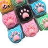 Desk Stress Buster Cat Paw Keyboard Fidget Toy 9-in-1 LED Light-up Keychain Decompression Travel Gadget Button Finger Clicker Work Relief