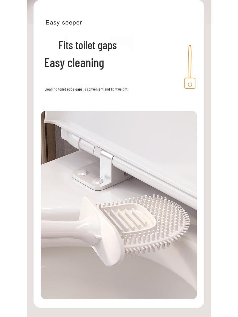 Luxury Wall-Mounted Silicone Toilet Brush Set - No Dead Angle Design
