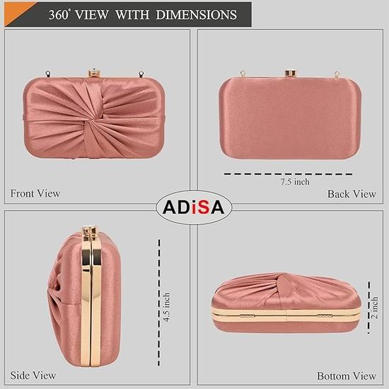 ADISA атласный клатч с узлом для формальной вечеринки с золотой цепочкой для женщин и девушек